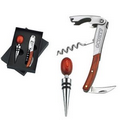 Contemporary Wine Steward Set w/ Rosewood Handle